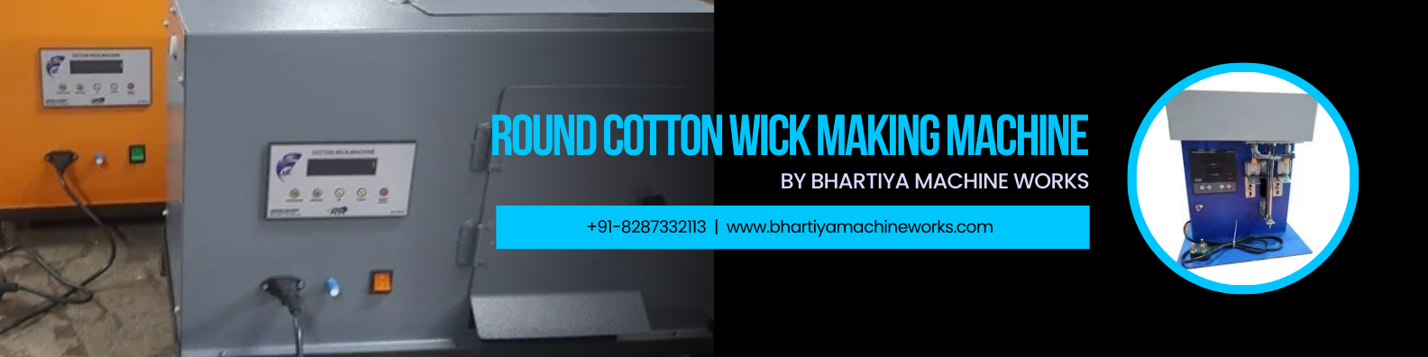 Round cotton wicks making machine banner